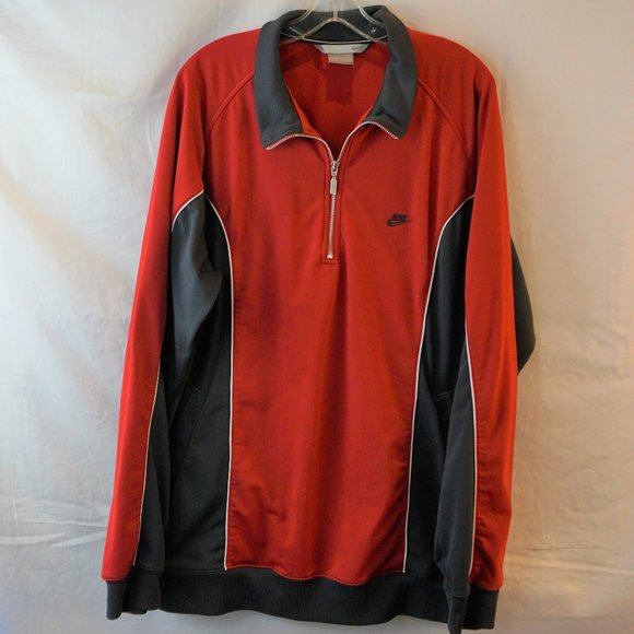 Nike Other - Nike Colorblock Court 1/4 Zip Red/Grey Jacket Men's XL